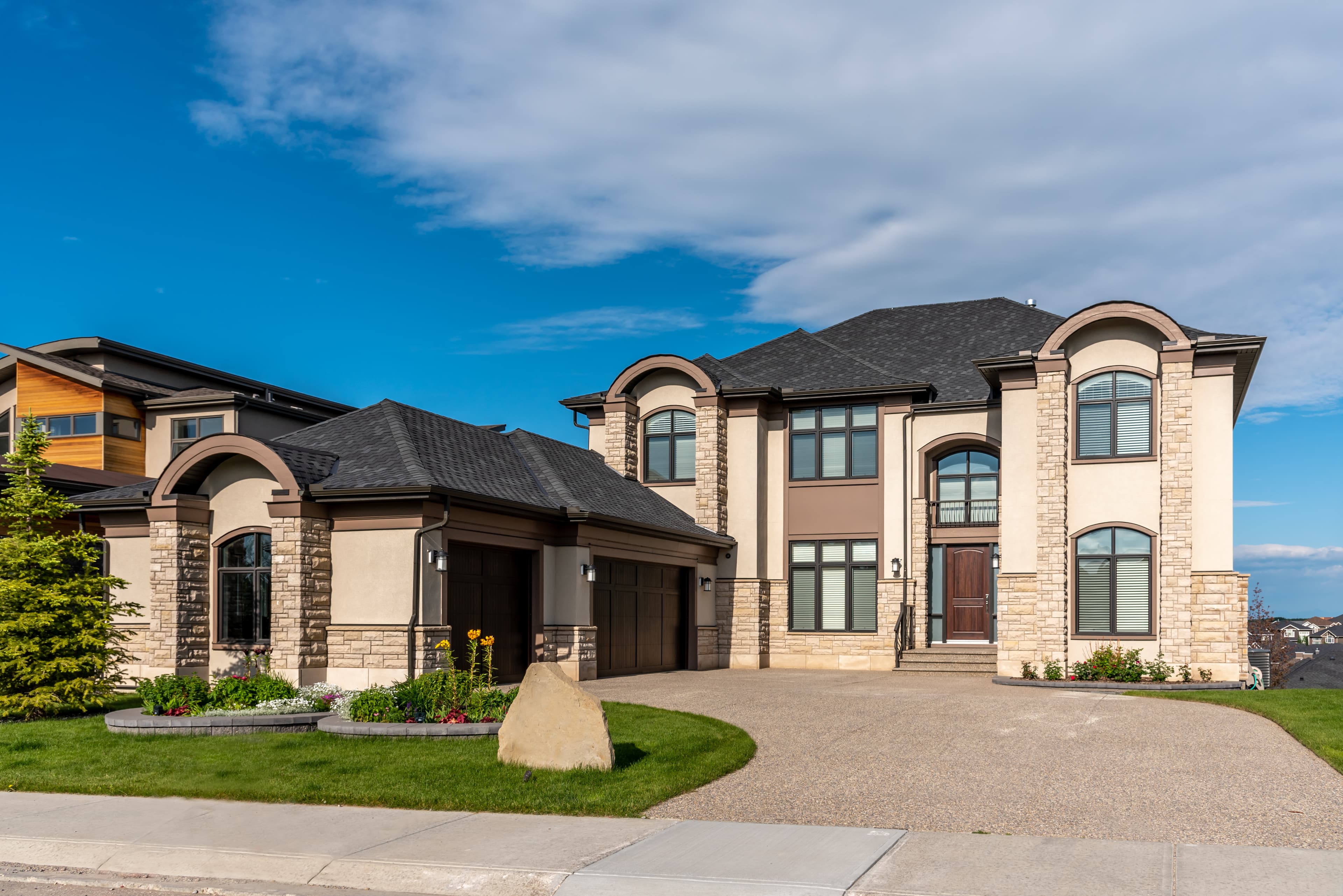 Premium home with architectural detailing representative of Clayton, MO.
